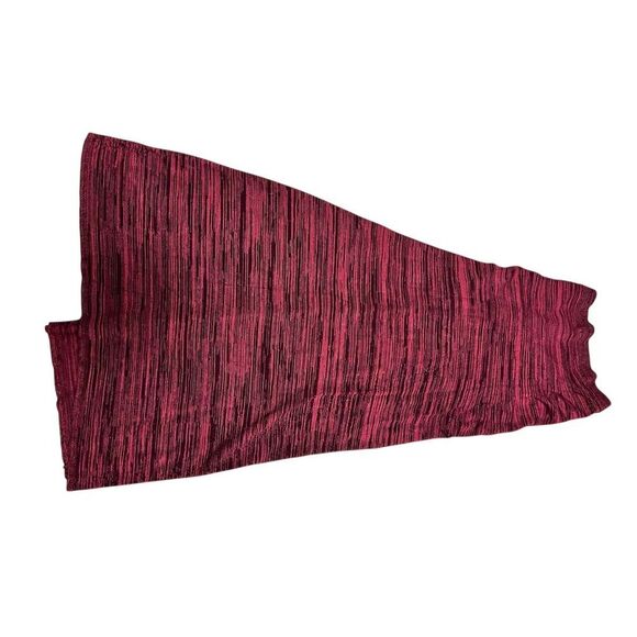 Free People Women's M Maroon Ruched Peak Show Maxi Skirt with Side Slit - Picture 2 of 5